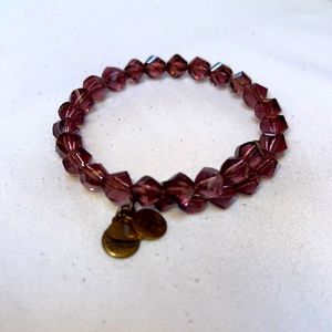 Alex And Ani Plum Crystal Beaded Wrap Bracelet